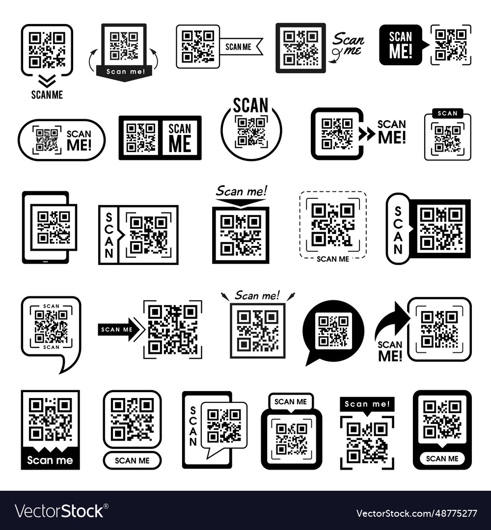 Qr code identity scanning smart grid app Vector Image