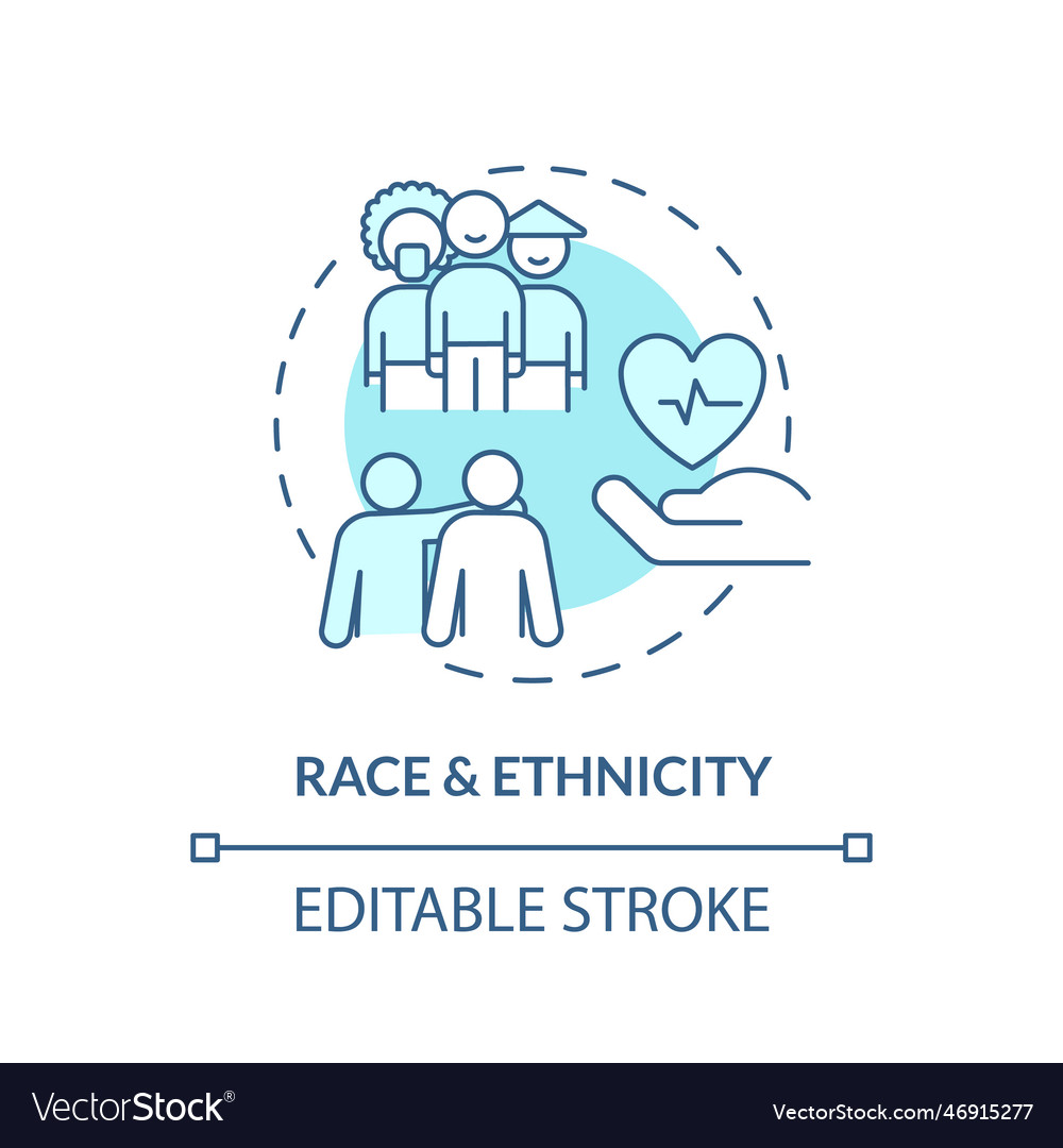 Race and ethnicity turquoise concept icon