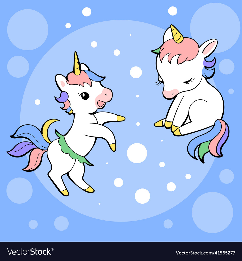 Seamless pattern with cute unicorns vector image Seamless pattern with cute unicorns