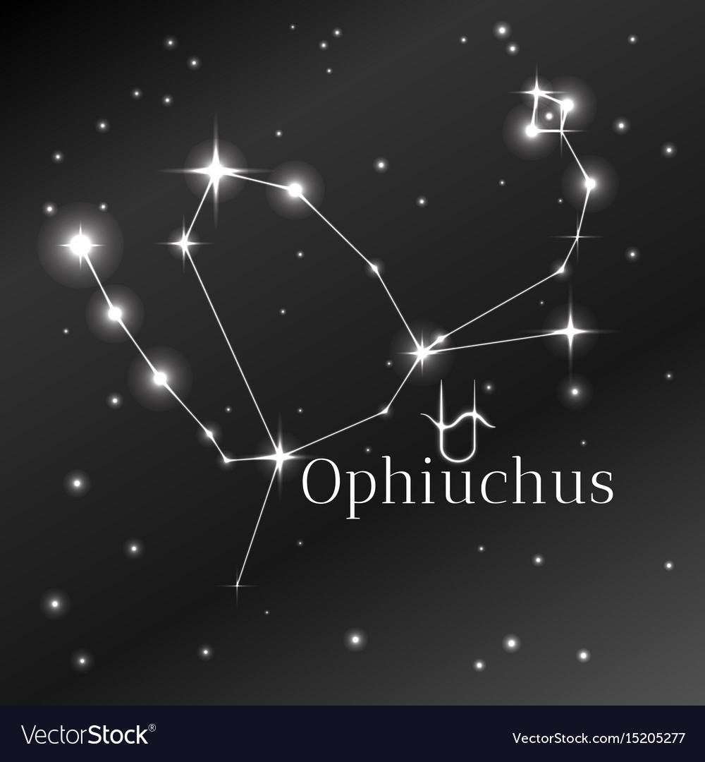 Secret Symbol Of Ophiuchus Zodiac Sign Horoscope Vector Image