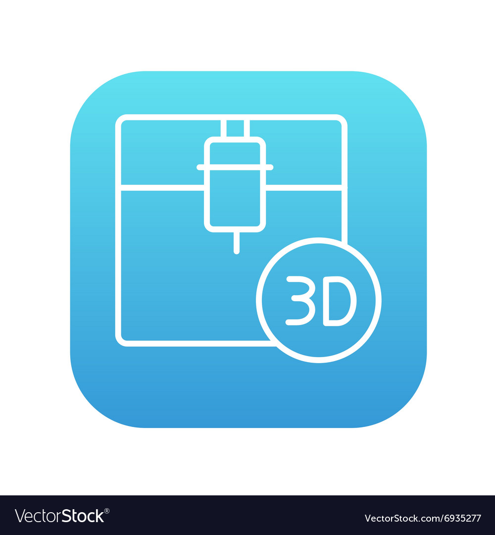 Tree d printing line icon