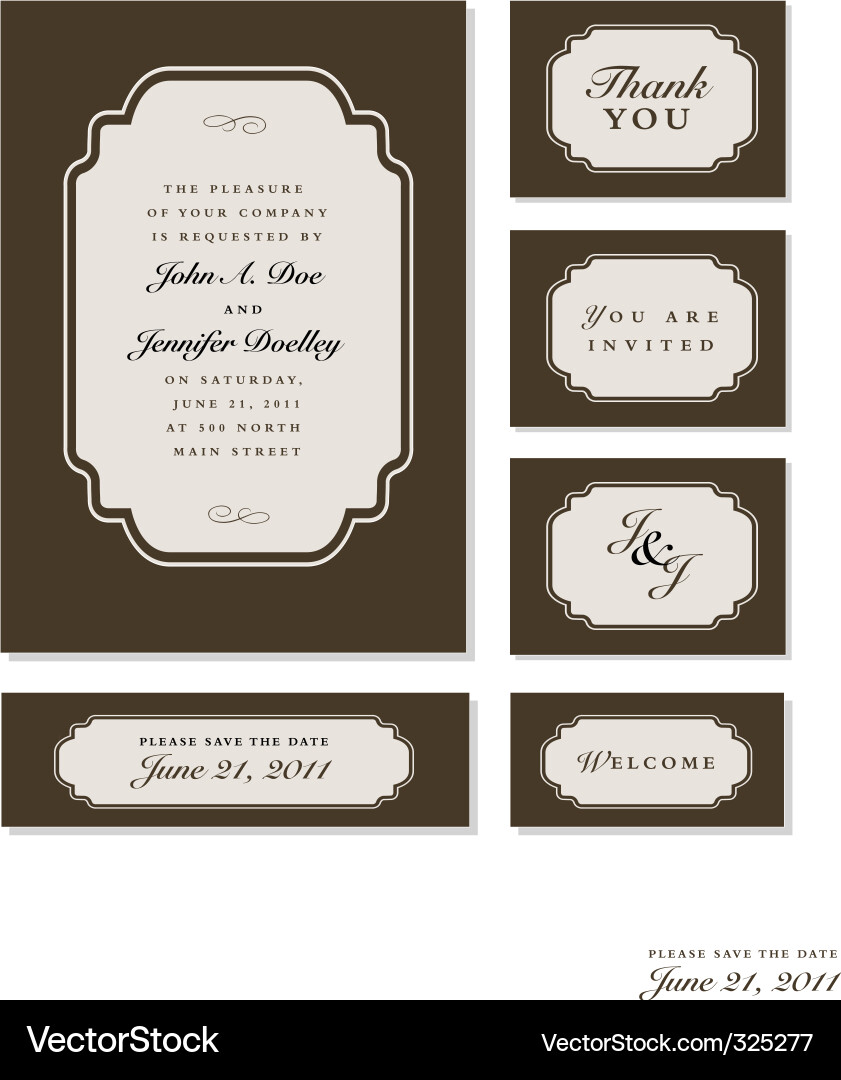 Wedding set Royalty Free Vector Image - VectorStock