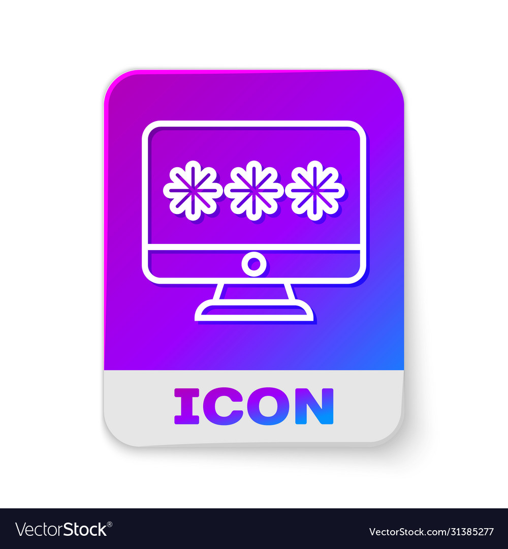 White line monitor with password notification icon