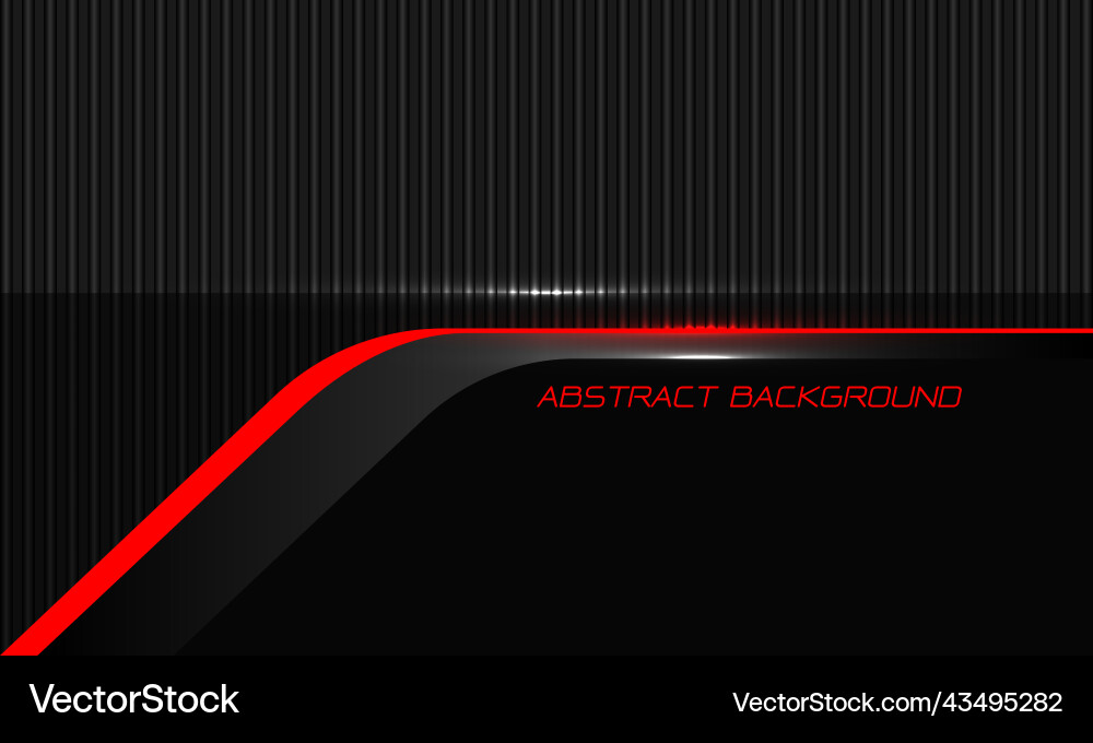 Abstract red line cyber black on grey metallic Vector Image