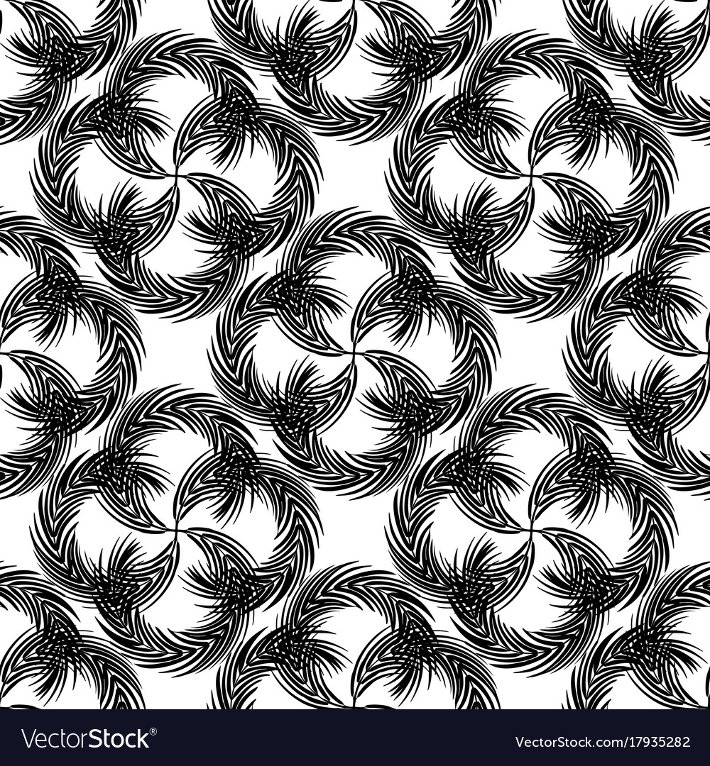 Abstract seamless pattern with twisted palm