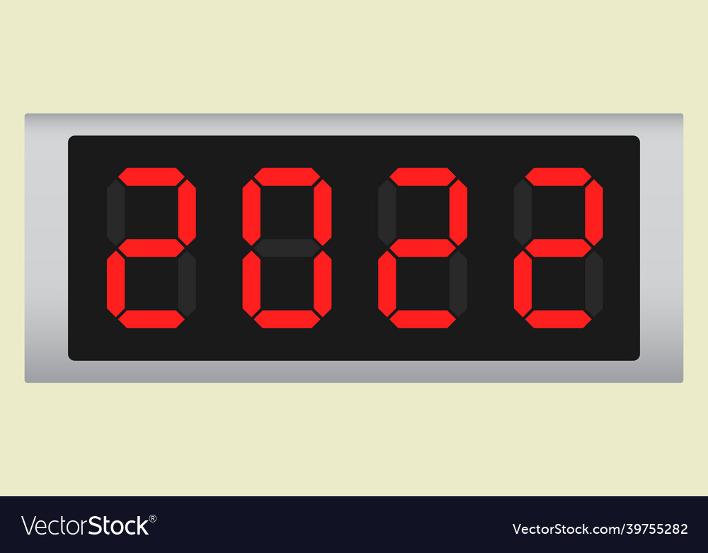 Electronic scoreboard with the number 2022 Vector Image