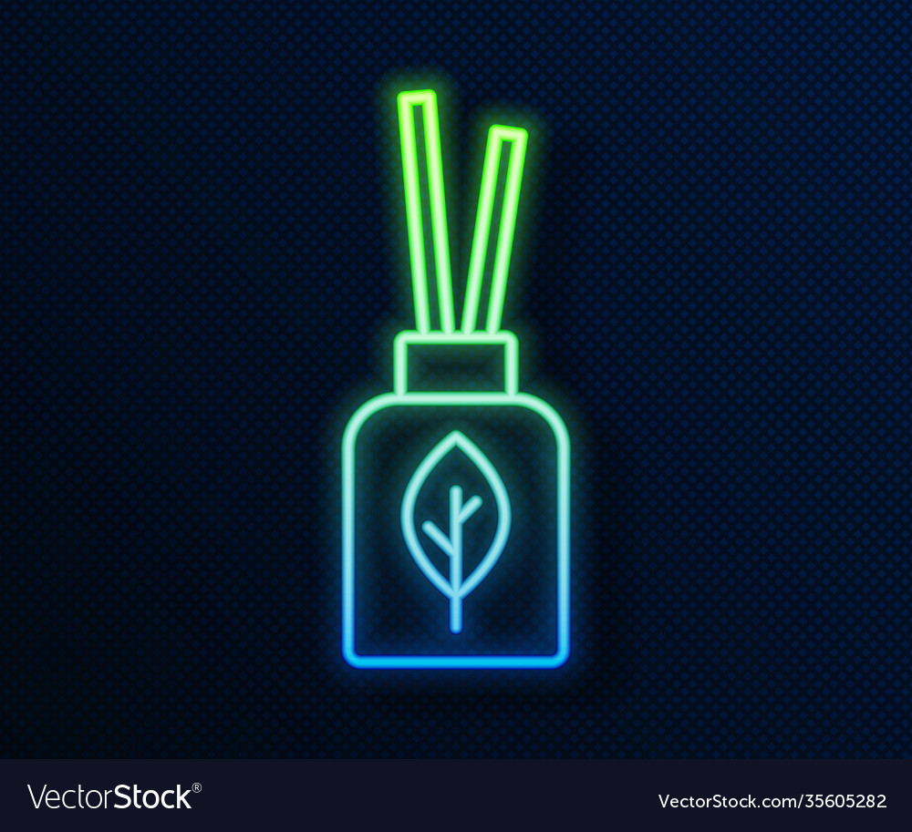 Glowing Neon Linie Aroma Diffusor Ikone isoliert vector image Glowing Neon Linie Aroma Diffusor Ikone isoliert