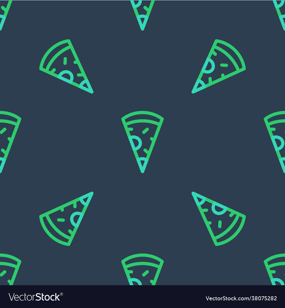 Line slice pizza icon isolated seamless pattern vector image Line slice pizza icon isolated seamless pattern