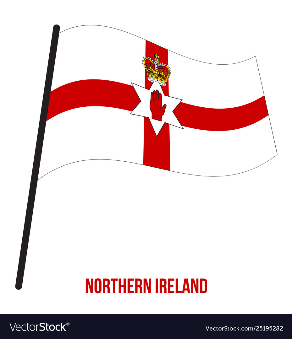 Northern Ireland Flag Waving On White Background Vector Image