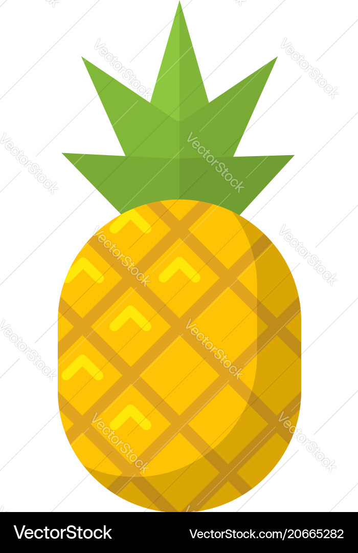 Pineapple fruit flat isolated icon Royalty Free Vector Image