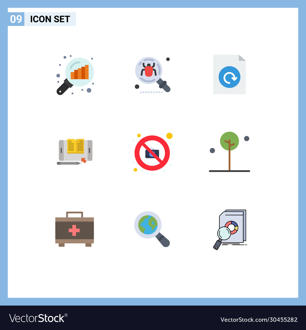 Set 9 modern ui icons symbols signs for camera