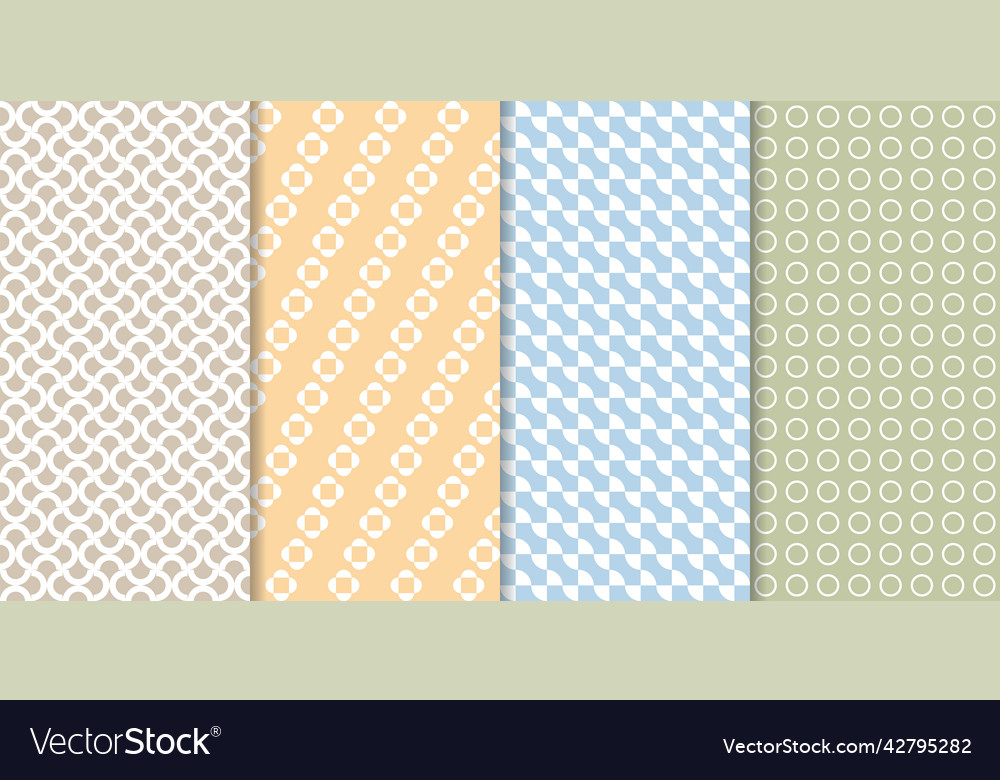 Set of minimal geometric texture seamless patterns vector image Set of minimal geometric texture seamless patterns