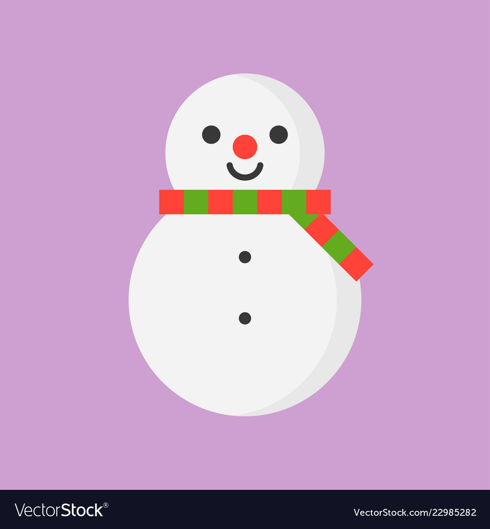 Snowman icon in flat design for use as material