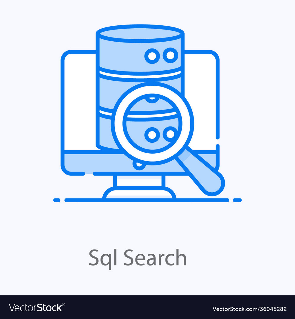 Sql search Royalty Free Vector Image - VectorStock