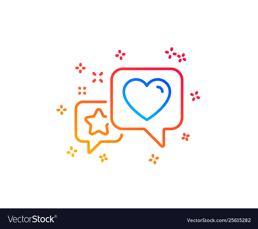 Star heart line icon feedback rating sign