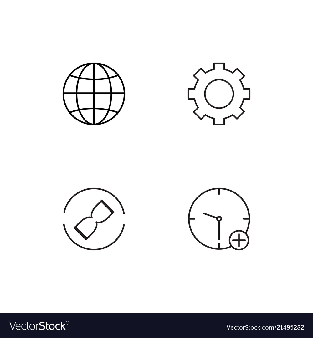 Time linear icons set simple outline