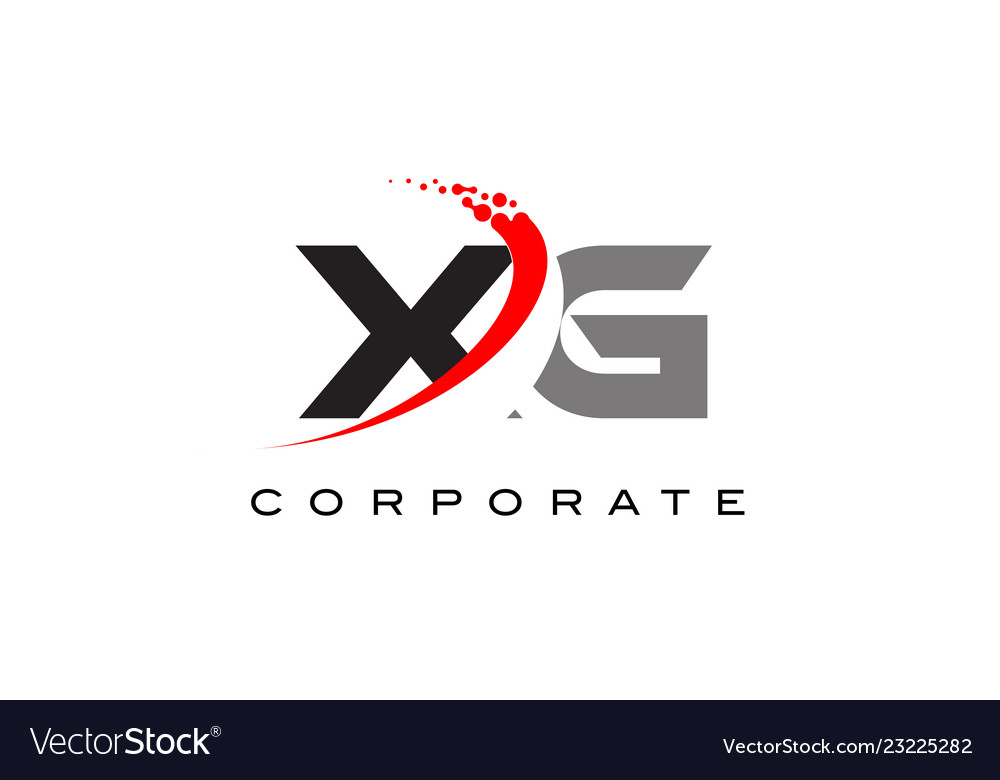 Xg modern letter logo design with swoosh