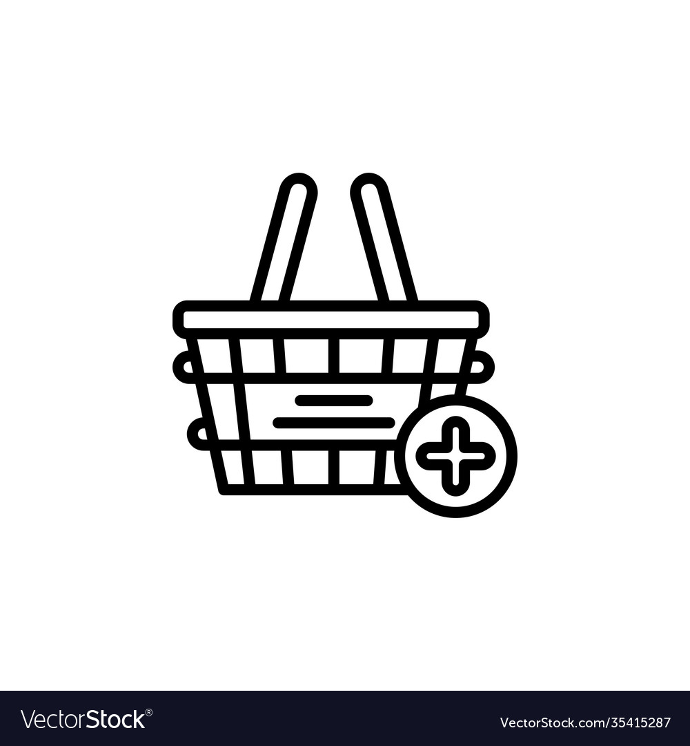 Add to basket icon line style perfect for website vector image Add to basket icon line style perfect for website