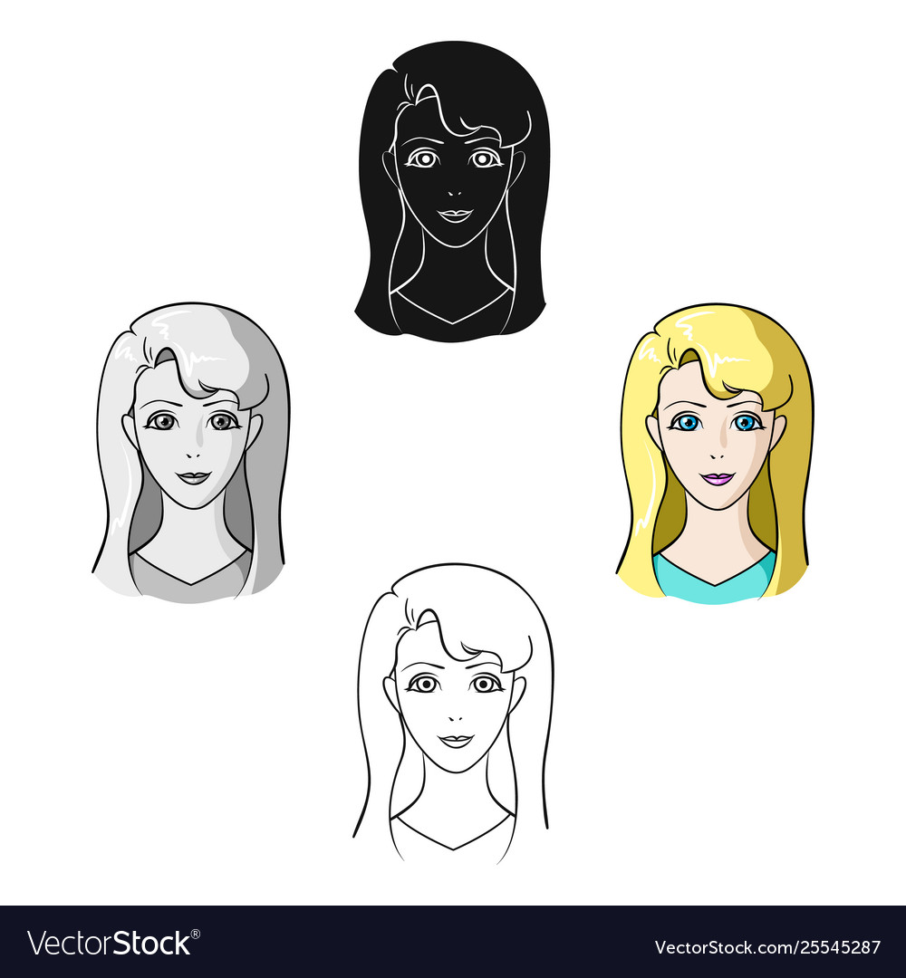 Avatar Girl With White Hair Avatar And Face Vector Image