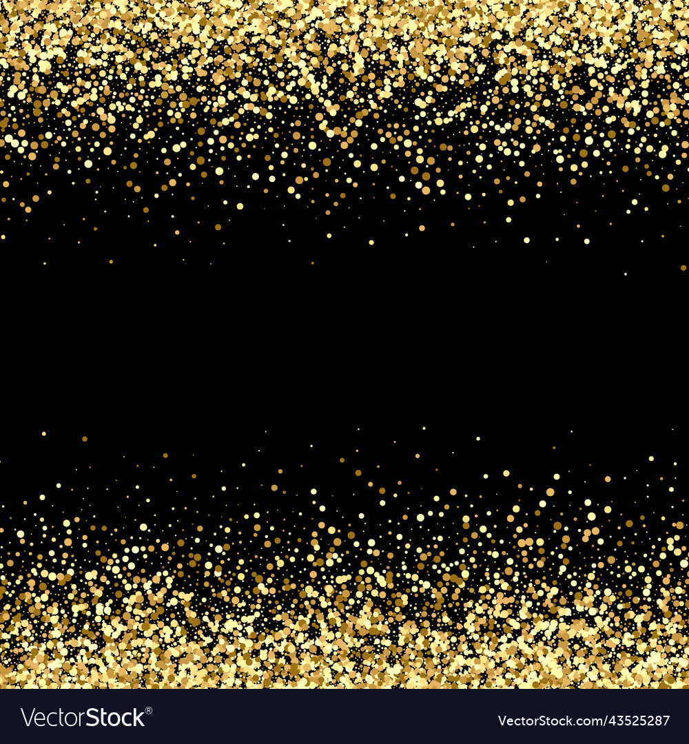 Black background with glittering golden particles Vector Image