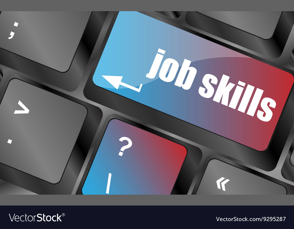 Computer keyboard with job skills key business
