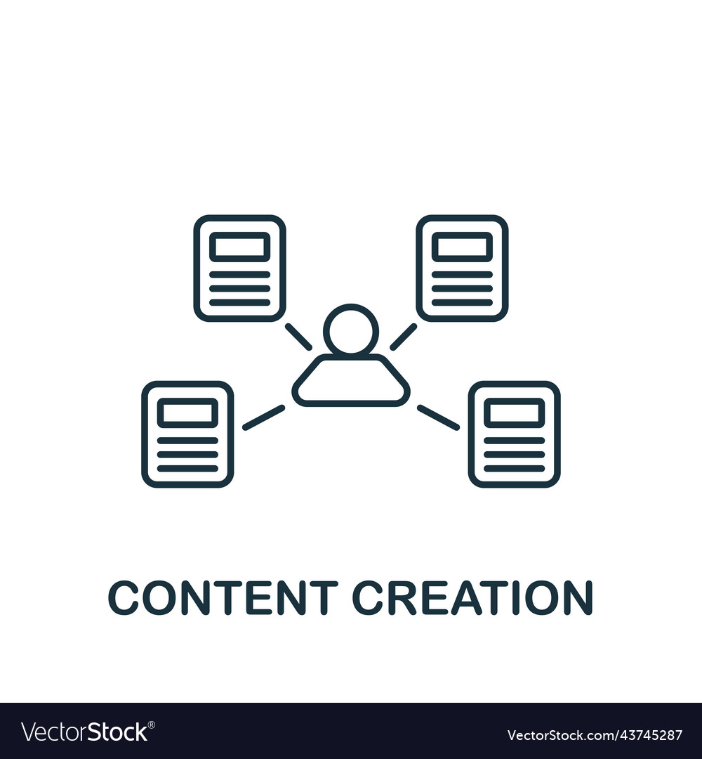 Content creation icon line simple vector image Content creation icon line simple