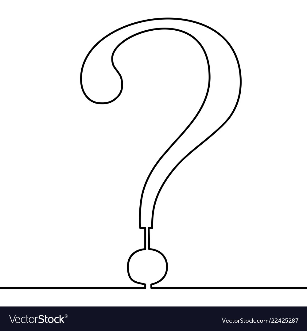 Continuous line question mark single