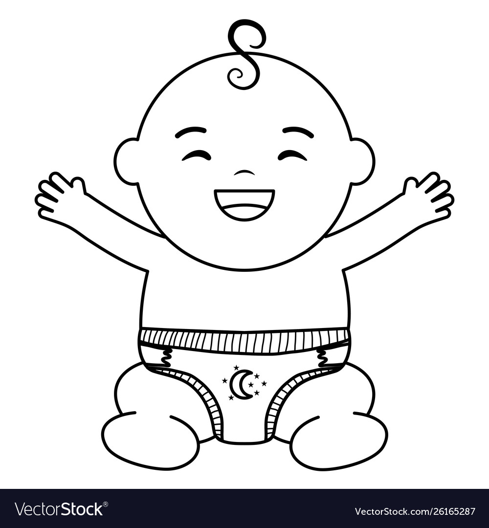 Cute little baby boy character Royalty Free Vector Image