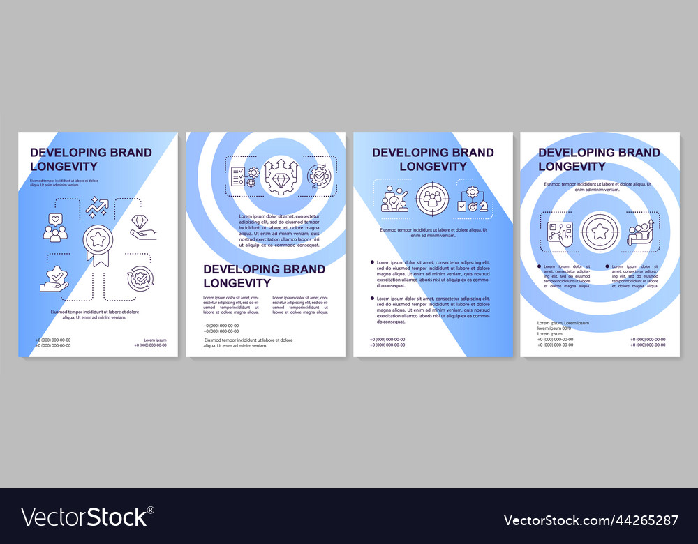 Developing brand longevity strategy blue brochure Vector Image