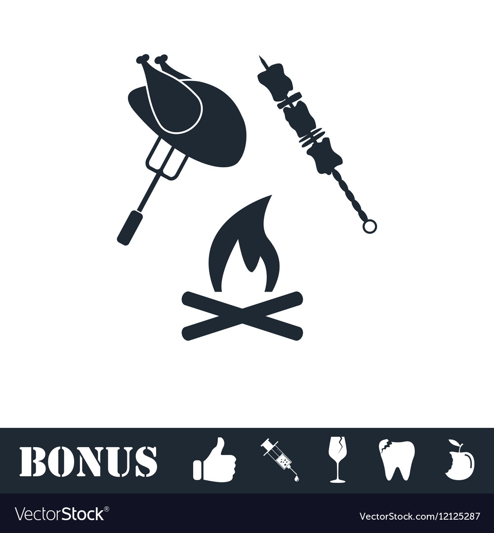 Grill or barbecue icon flat