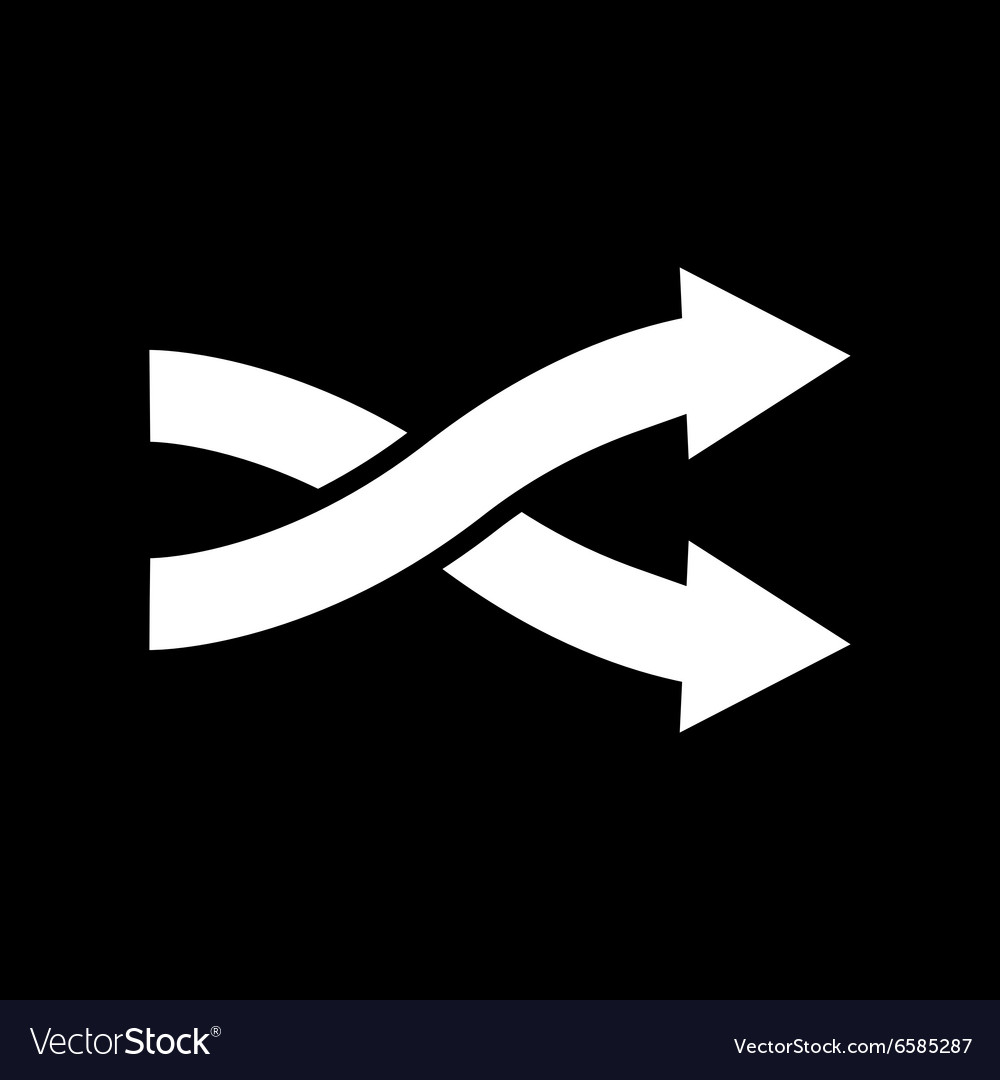 Intersecting arrows icon exchange and turn
