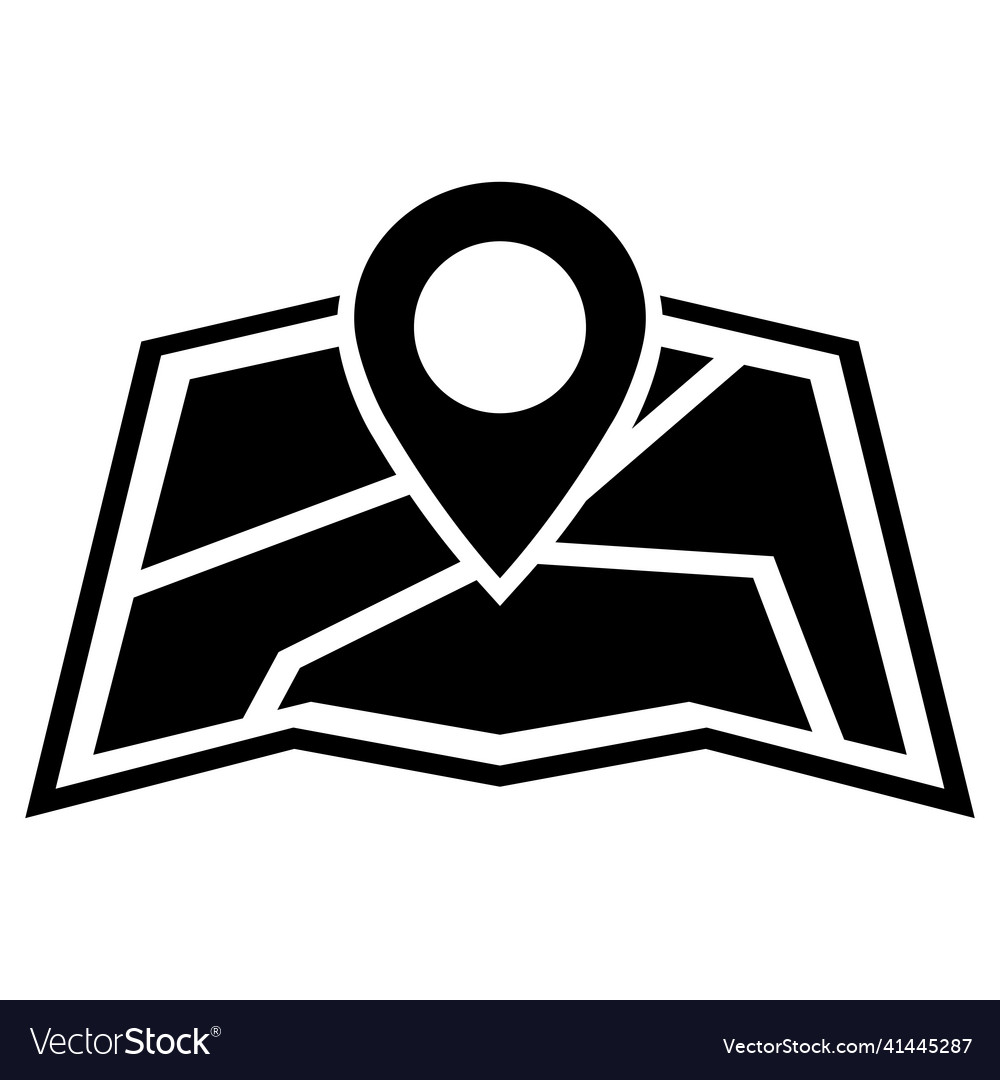 Map icon image of a location search pointer vector image Map icon image of a location search pointer