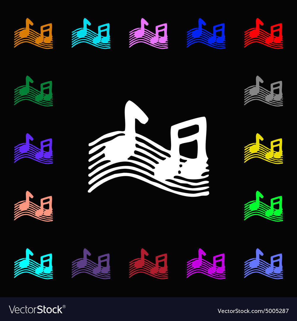 Musical note music ringtone icon sign lots