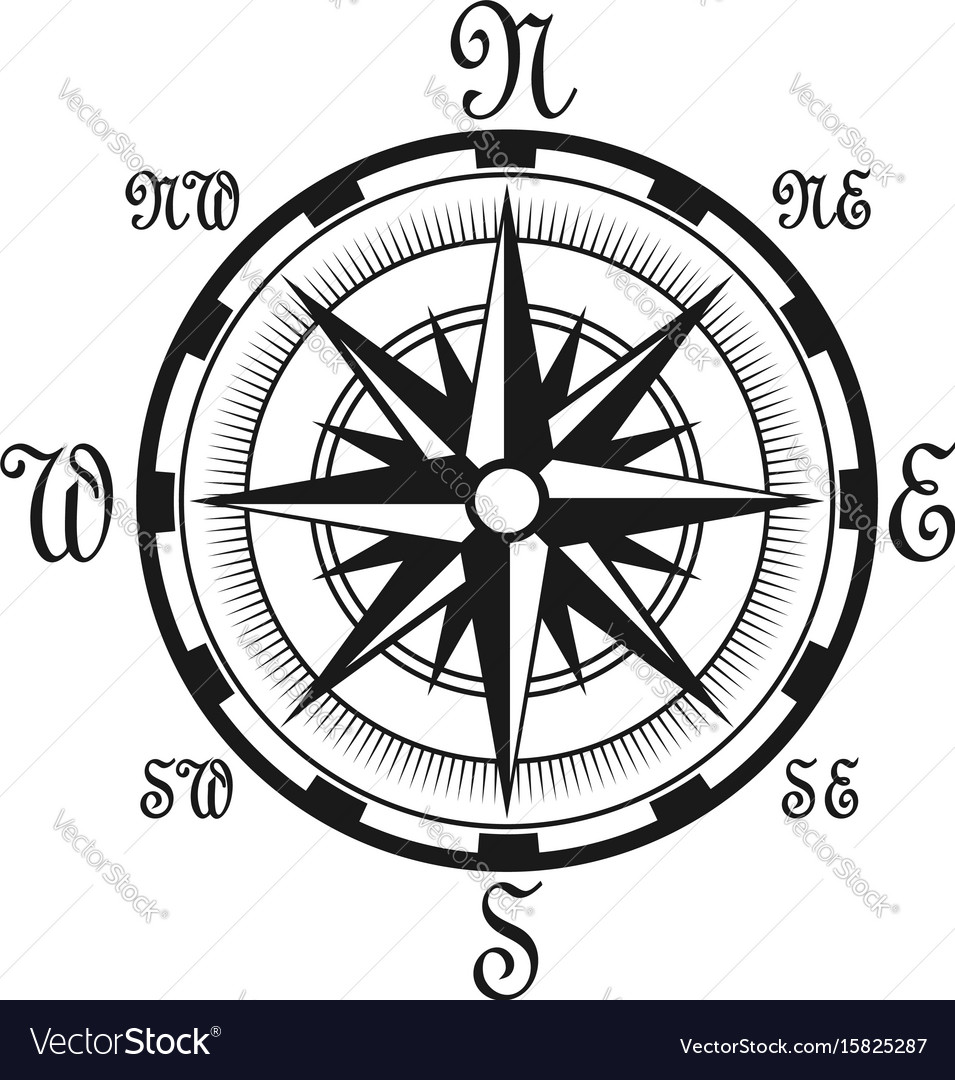 Nautical Compass Rose Of Winds Marine Navigation Stock