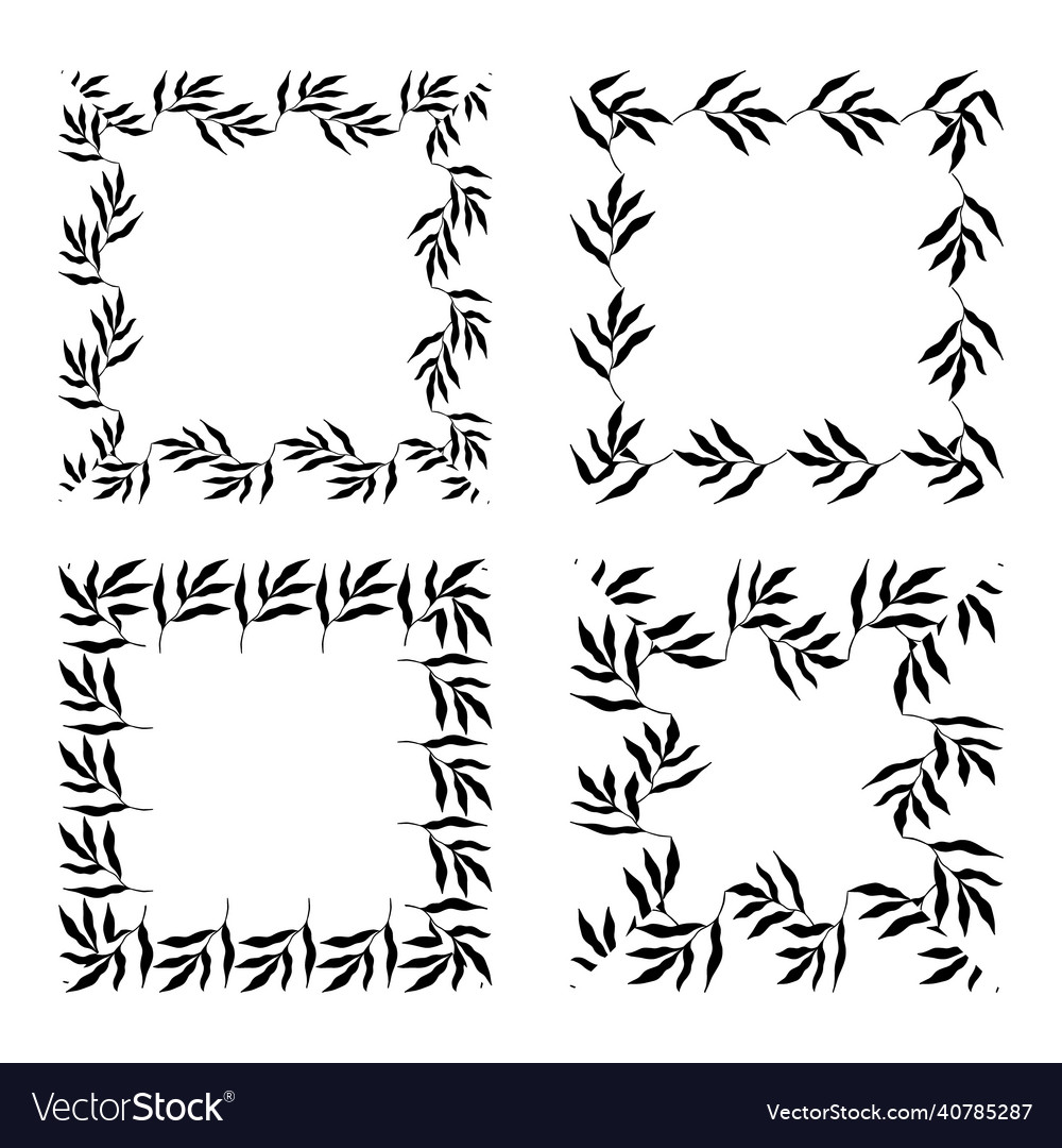 Set of various botanical frames vector image Set of various botanical frames
