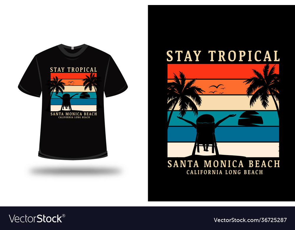 T-Shirt Aufenthalt tropische Santa monica Strandfarbe