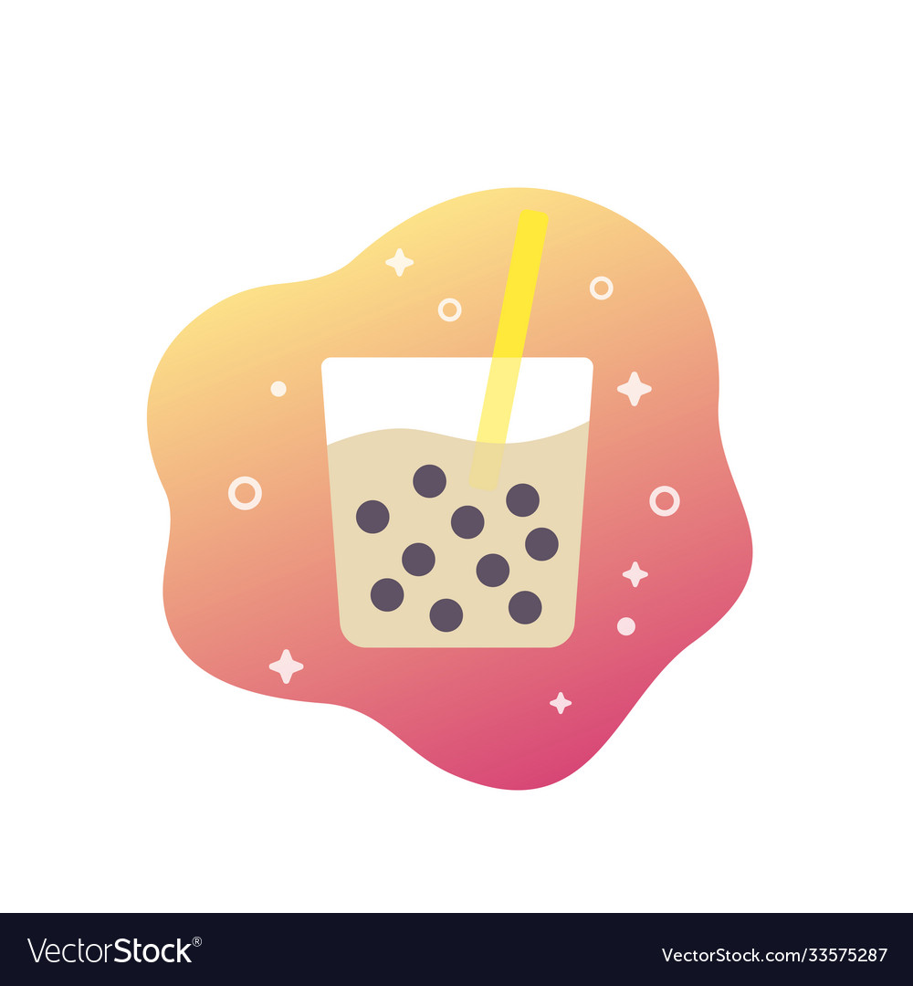 Tapioca drink bubble tea icon Royalty Free Vector Image