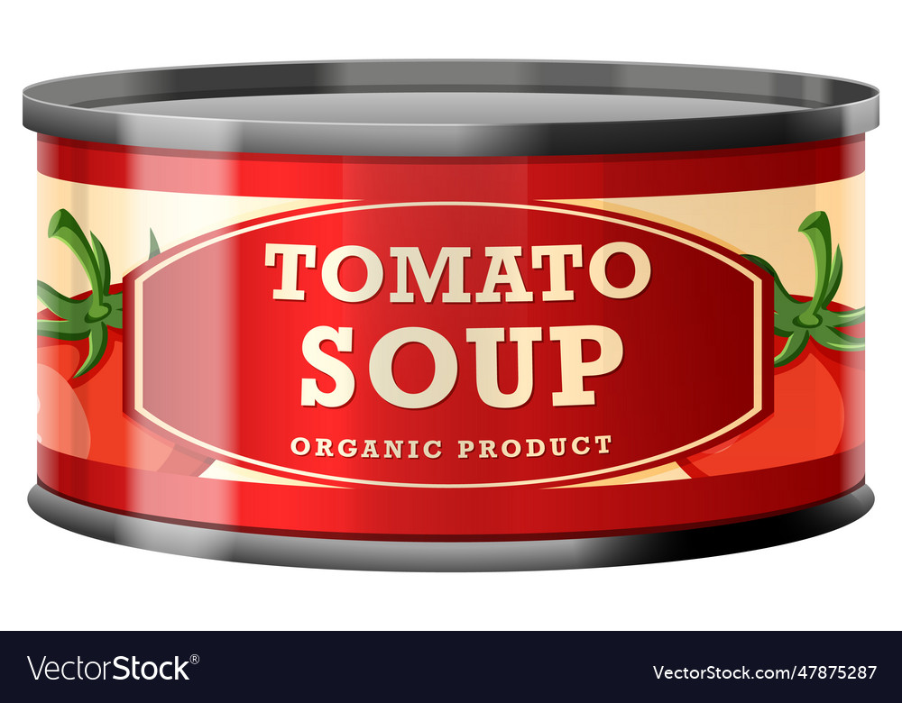 Tomato soup in food can