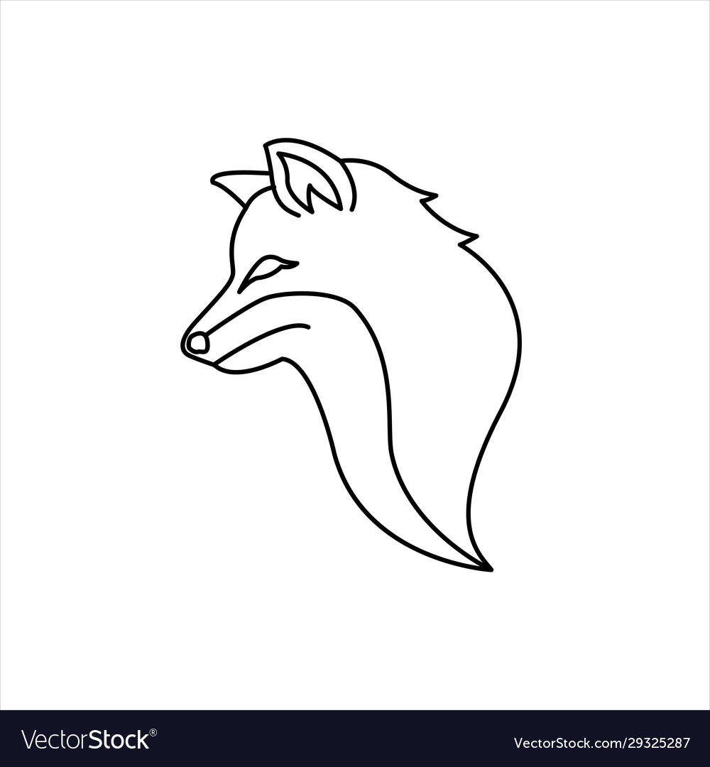 wolf face outline simple