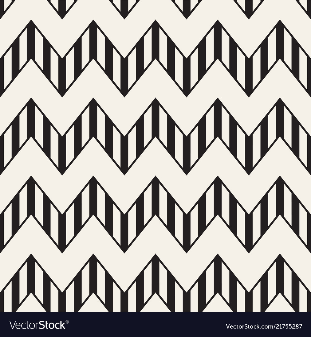 Zigzag Line Pattern - Abstract Monochrome