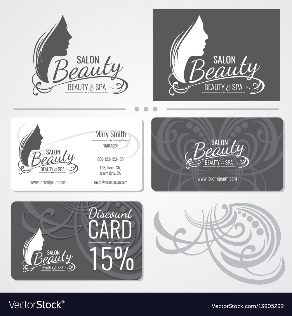 Beauty Salon Business Card Templates Royalty Free Vector