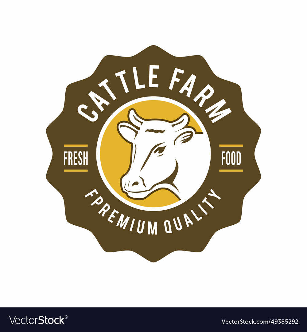 Cattle farm logo design template cow Royalty Free Vector