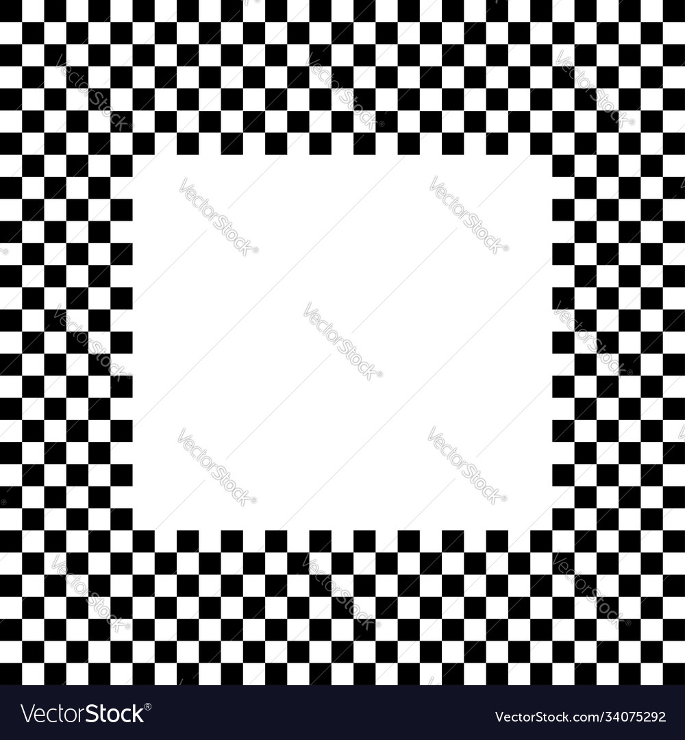 Checkered chequered square frame with blank Vector Image