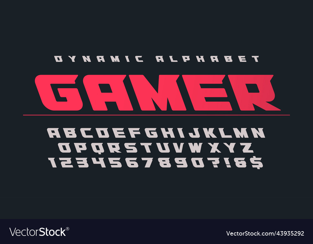 Dynamic alphabet design speed moving original Vector Image