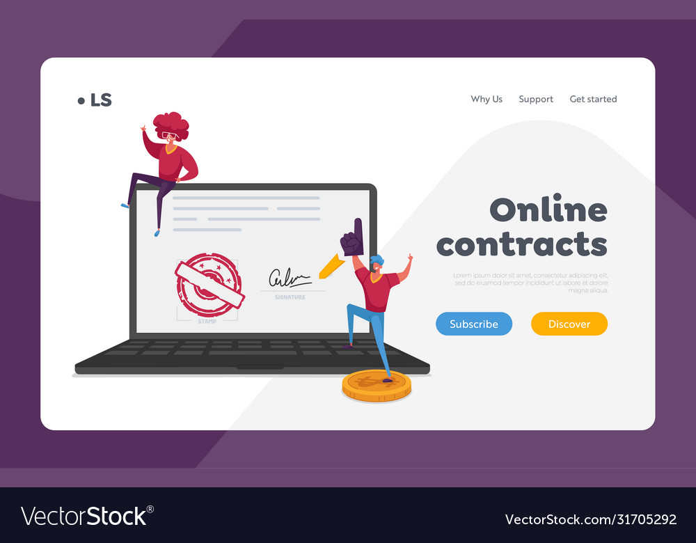 Econtract signing landing page template tiny male