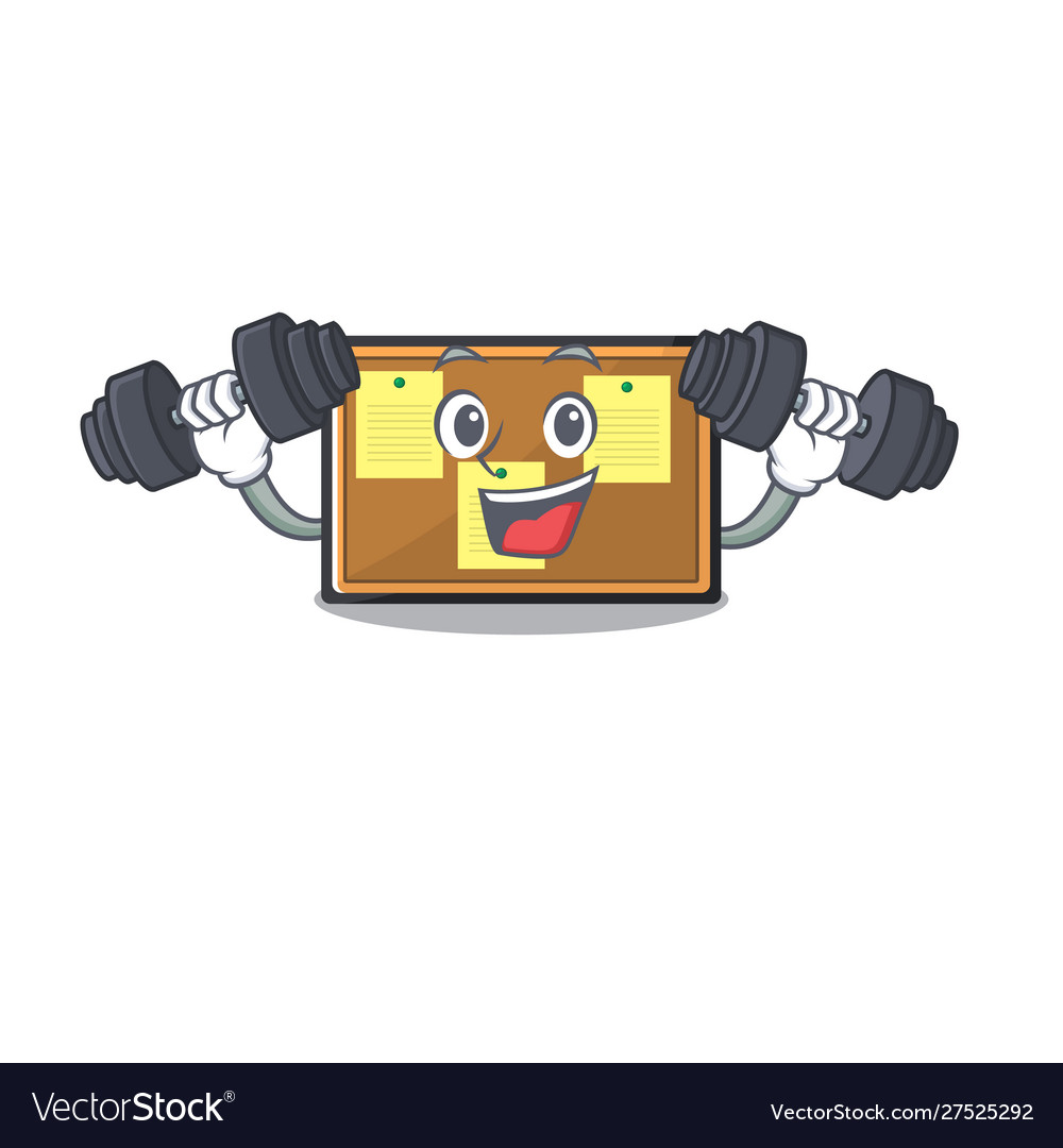 Fitness Bulletin Board With Cartoon Shape Vector Image