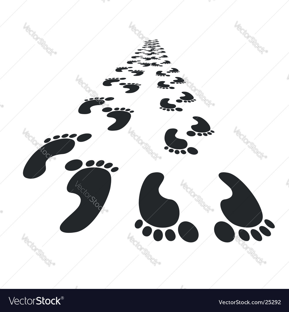 Foot steps Royalty Free Vector Image - VectorStock