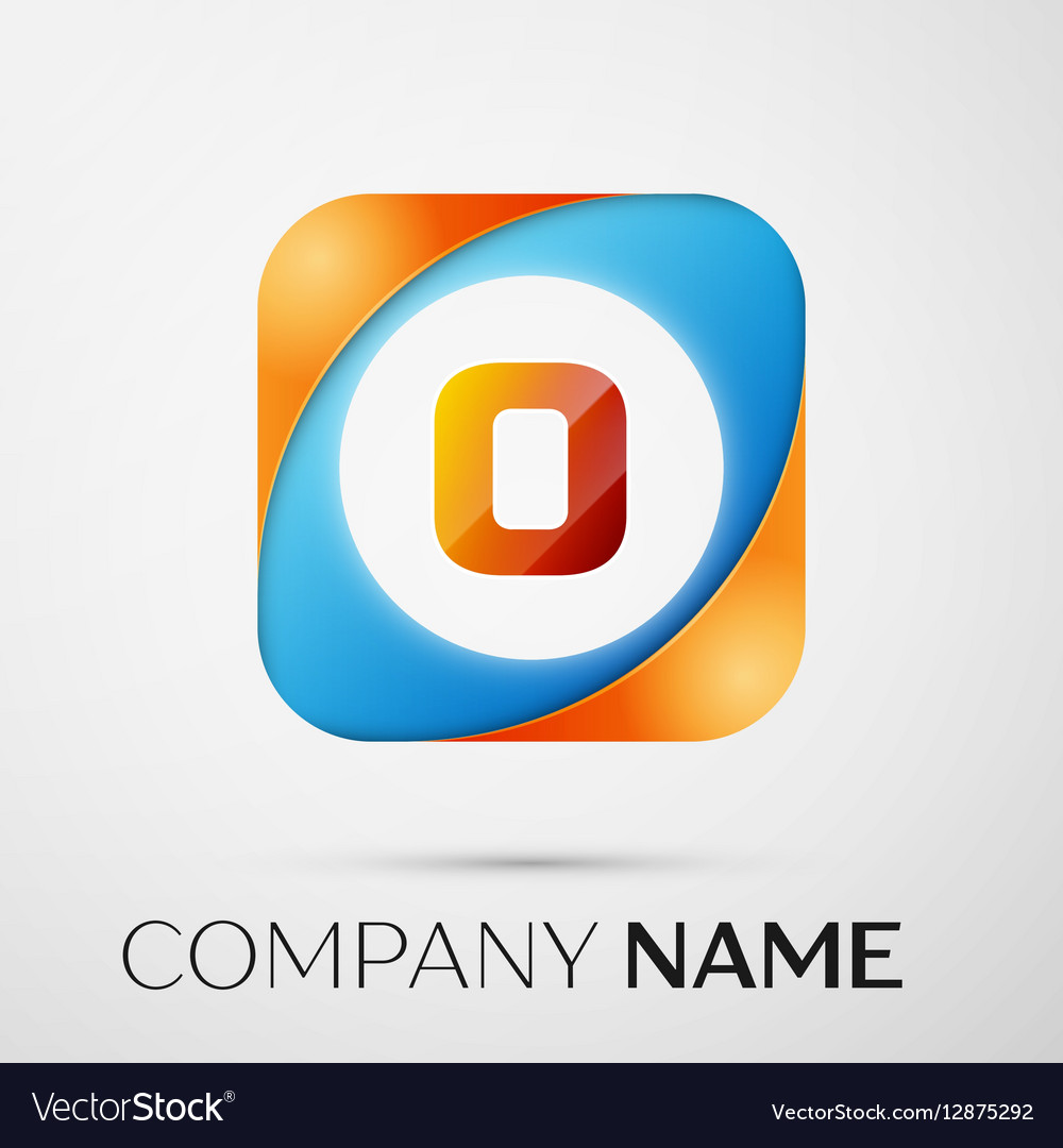 Letter o logo symbol in the colorful square