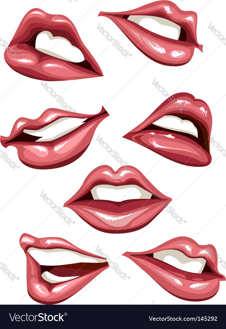 Lips set Royalty Free Vector Image - VectorStock