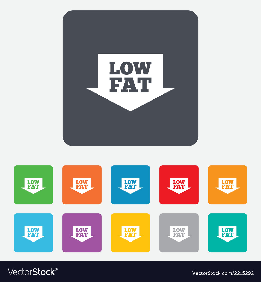 Low fat sign icon salt sugar food symbol